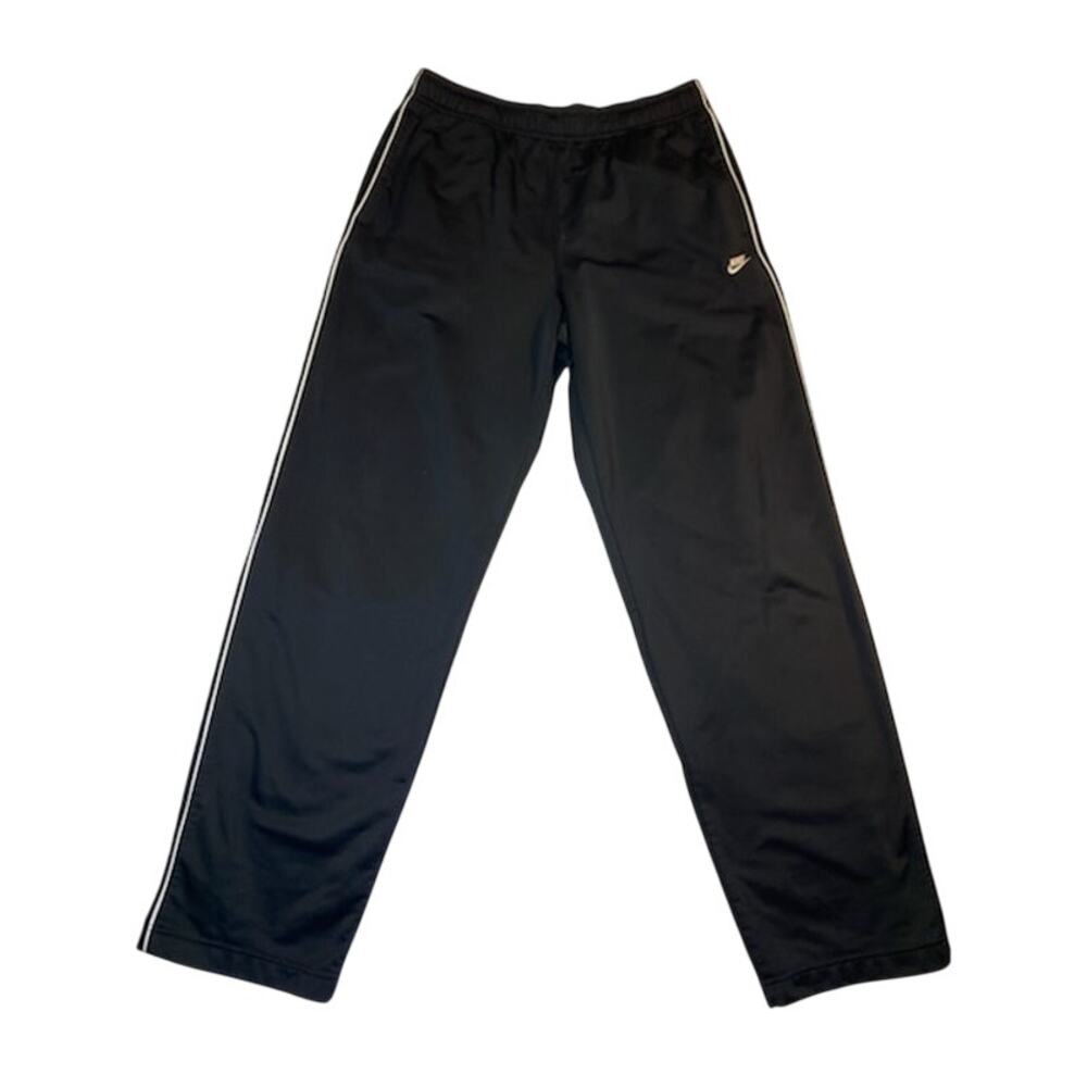 Nike Men’s Sweatpants XL Black White Stripe Baggy Fit Ankle Zip Athletic Pants